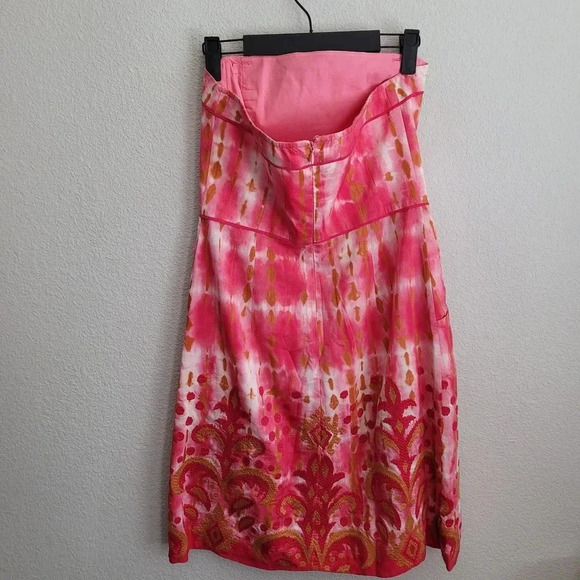 Anthropologie Beth Bowley Women's Mini Dress 4 Multicolor Silk Blend Embroidered - Picture 2 of 12